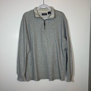Chaps Light Gray Zip-Up Men's Sweater 1/4 Zip Size XL